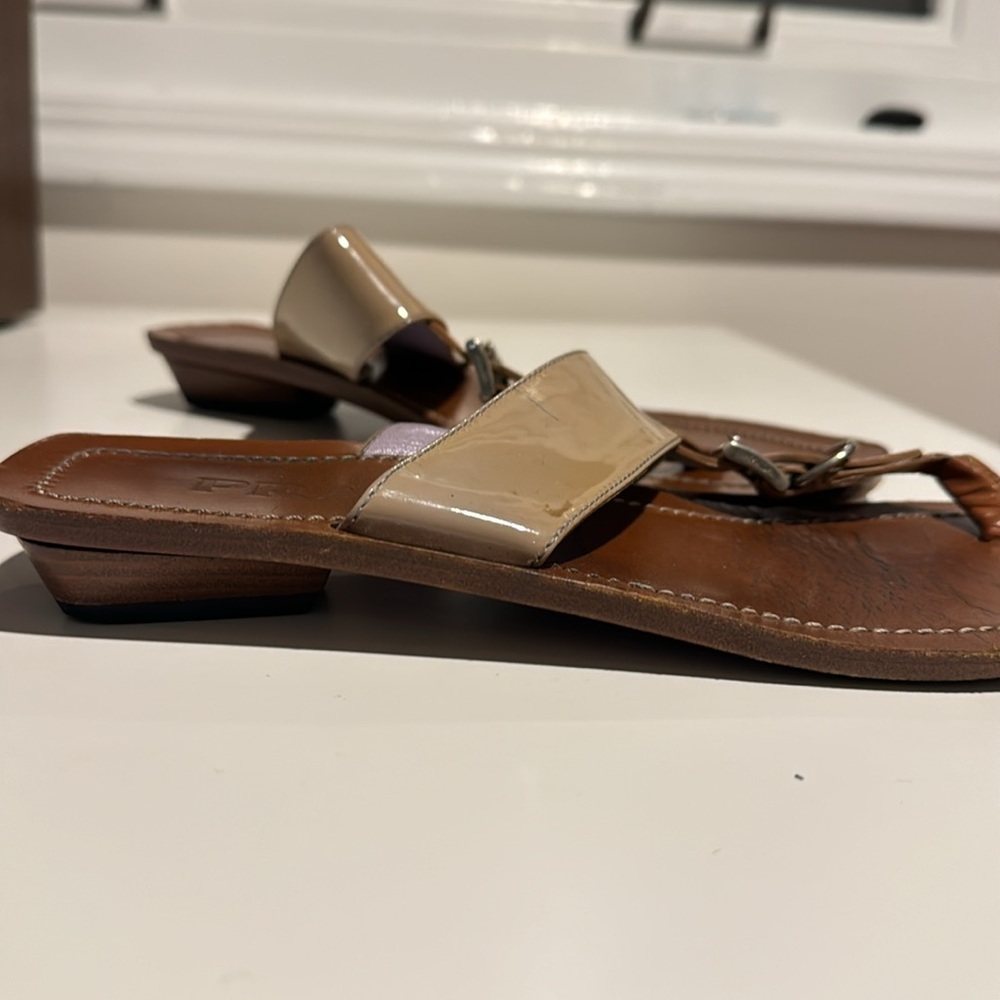 Prada Tan Leather Sandals Size 9 - Picture 5 of 5